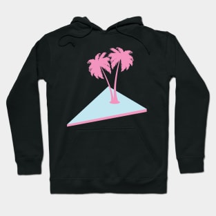 Pilnk palm trees pastel island Hoodie